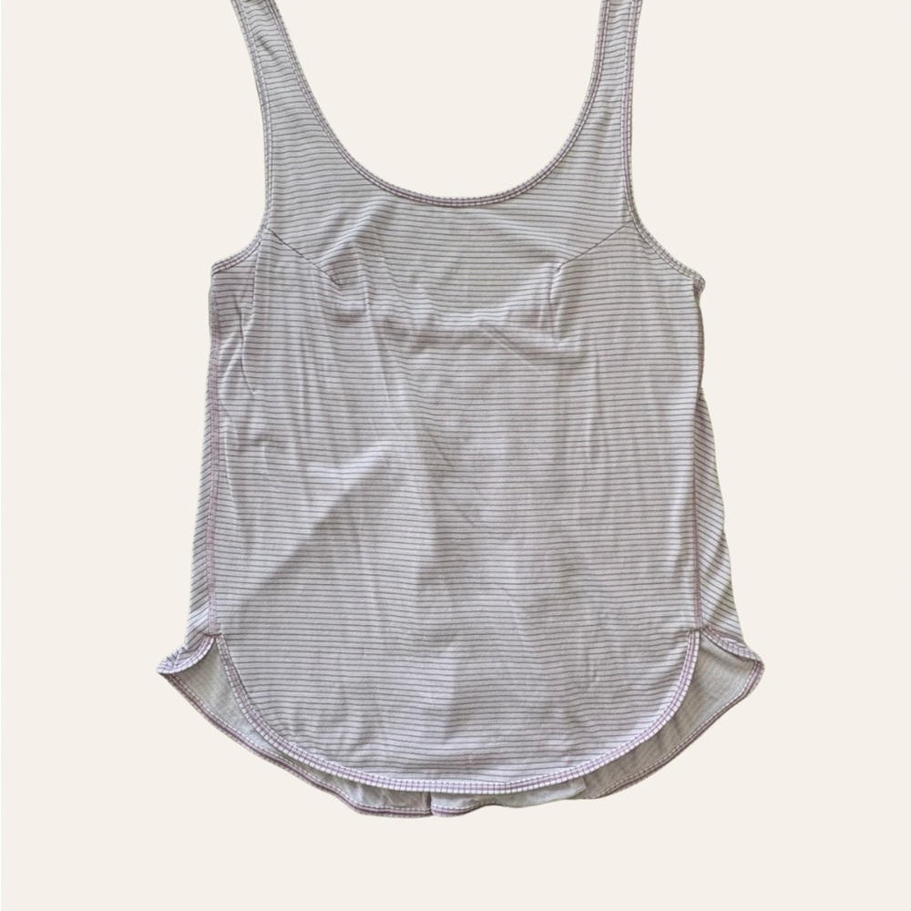 lululemon athletica Striped Tank Top - Gray and White